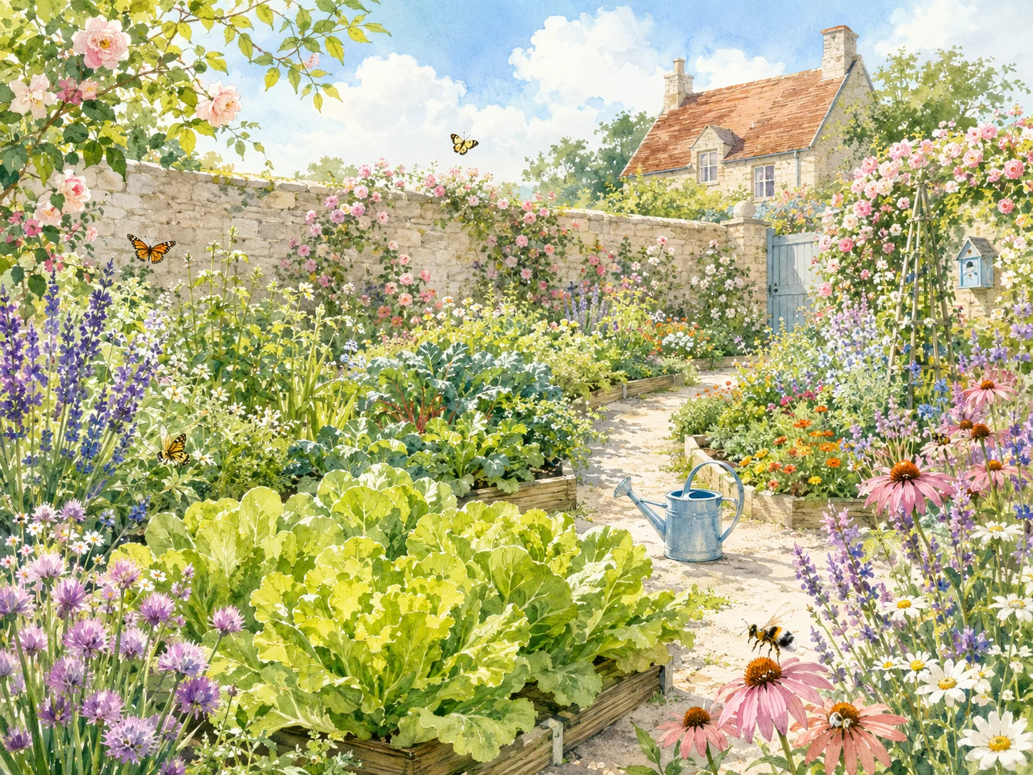 高い壁に囲まれた魔女の庭。みずみずしい野苣が茂る美しい花園
